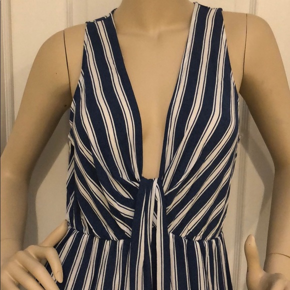 BLUE & WHITE STRIPED JUMPSUIT - Picture 4 of 8